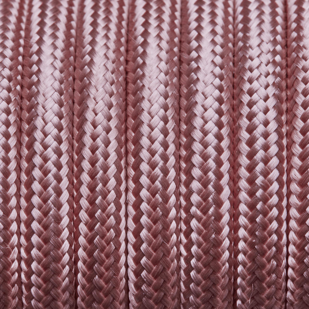 Pale Pink Round Fabric Flex - Braided Cloth Cable Lighting Wire Industville FL-R-PK