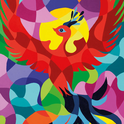 Phoenix Rising III - Independent Artwork - Industville Lighting UK