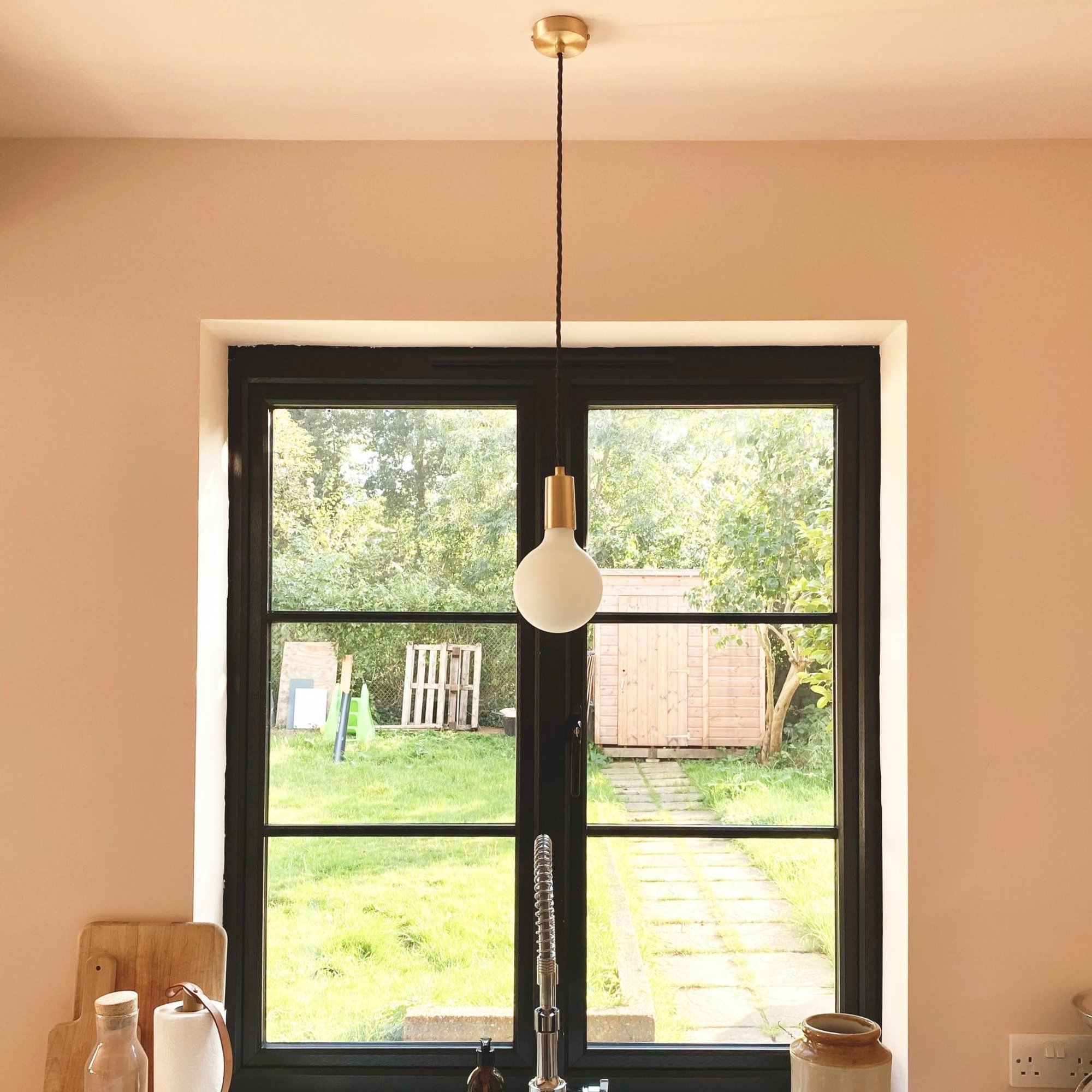 Brass Sleek Edison Pendant Light with Bulb, Product Code is SL-E1WP-B