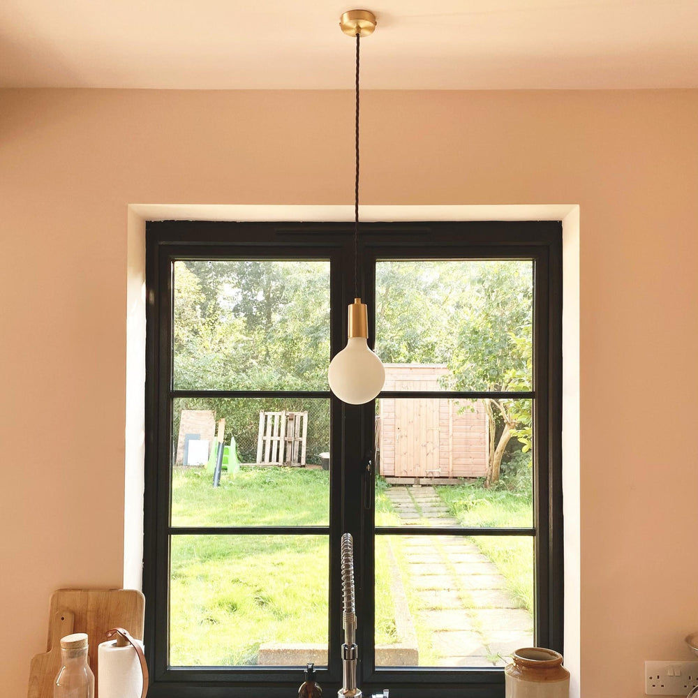 Brass Sleek Edison Pendant Light with Bulb, Product Code is SL-E1WP-B