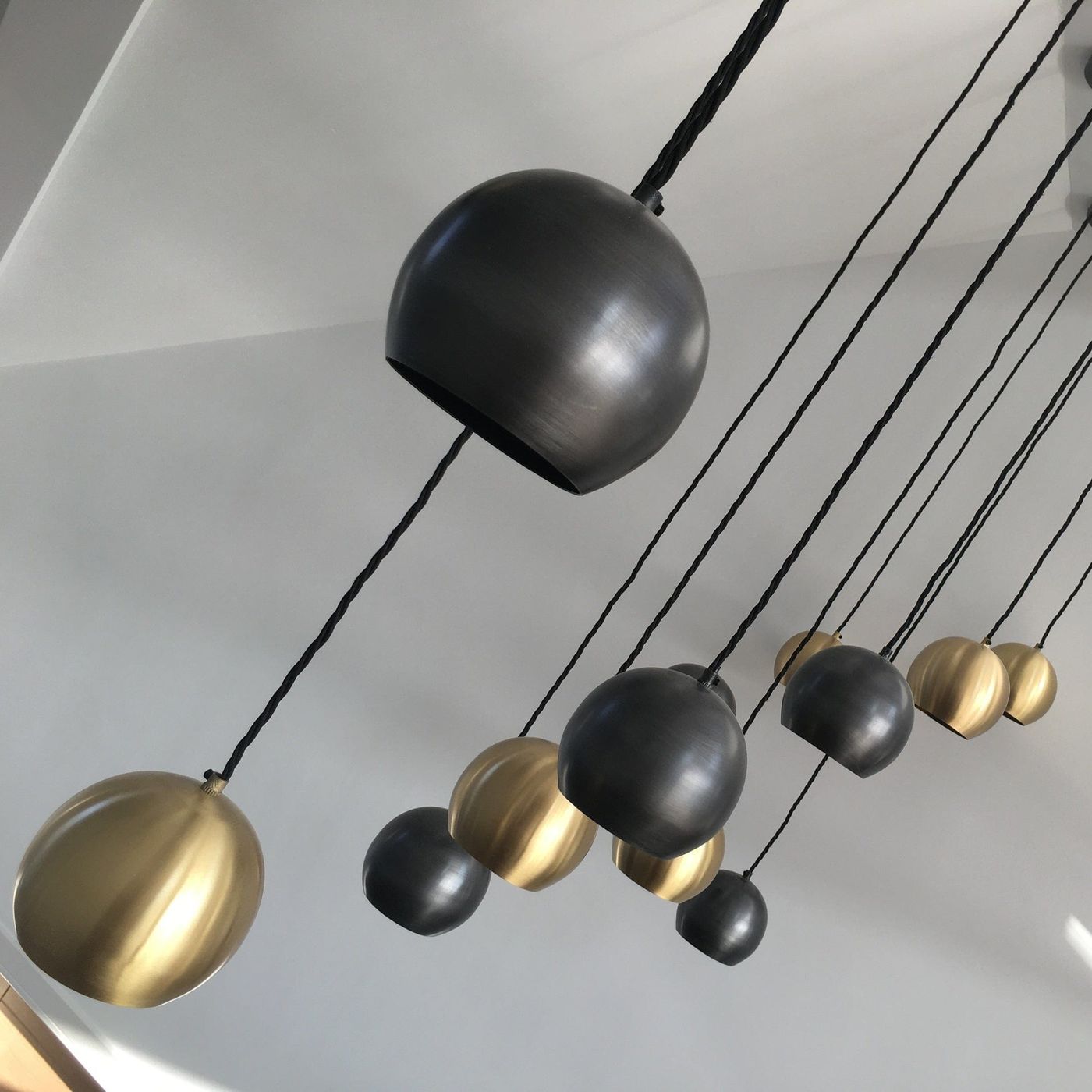 2 The Globe Collection Pendant - Pewter - Brass Industville