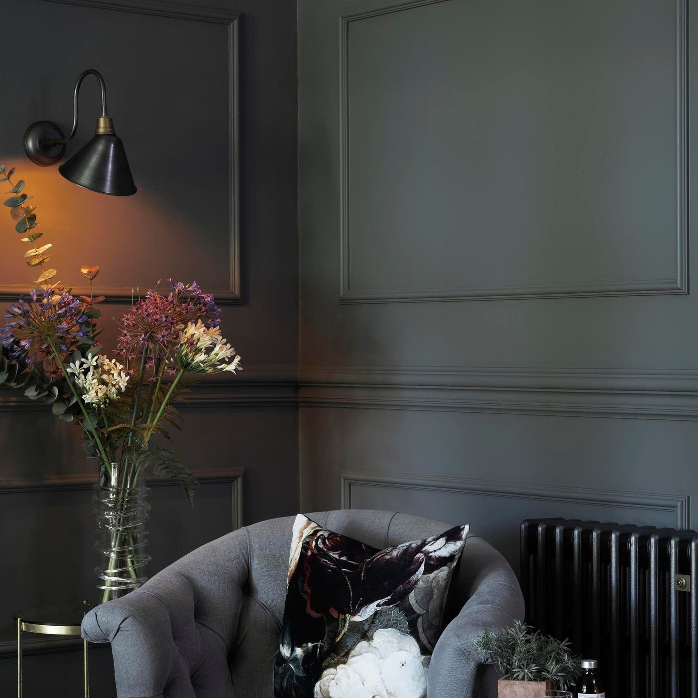 Pewter Swan Neck Cone Wall Light in 8 Inch with Pewter Holder, Product Code is SN-CWL8-P