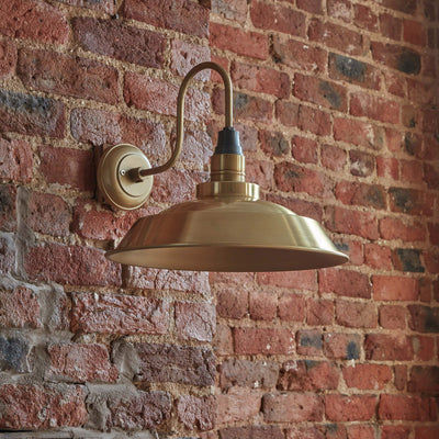 Brass Swan Neck Step Wall Light in 16 Inch, Product Code is SN-SWL16-B