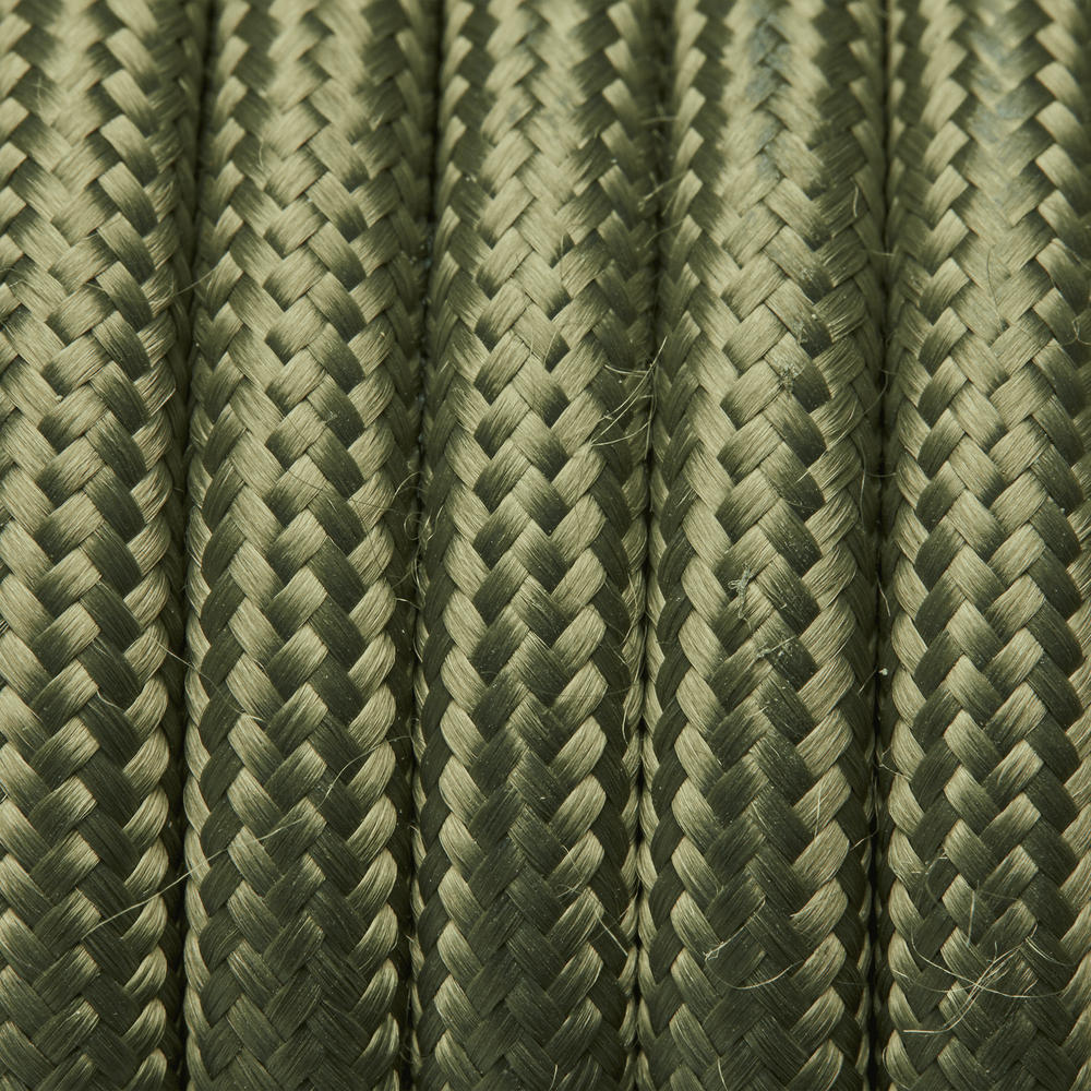 Sage Green Round Fabric Flex - 3 Core Braided Cloth Cable Lighting Wire Industville FL-R-SG