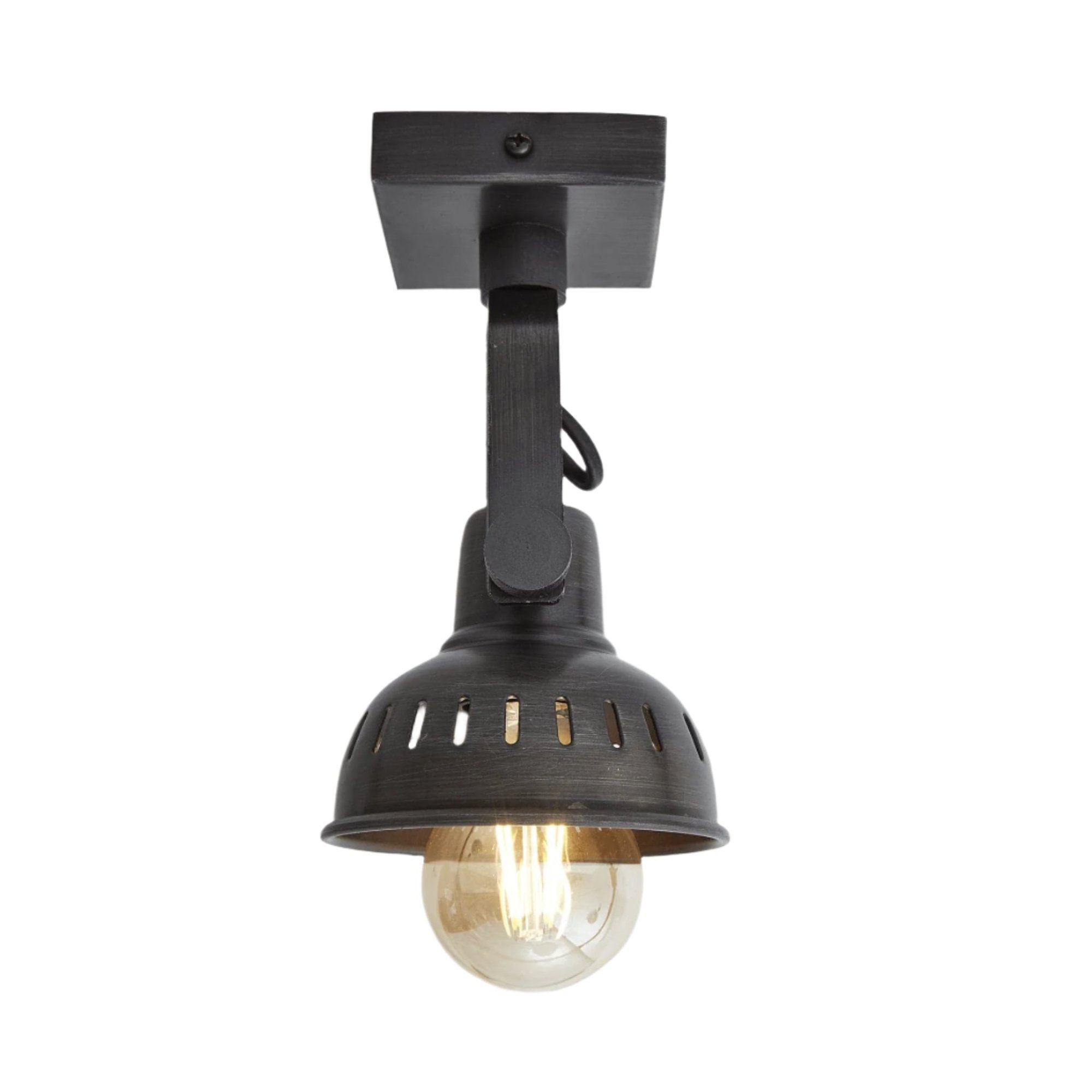 Single Swivel Spotlight Wall Light Pewter