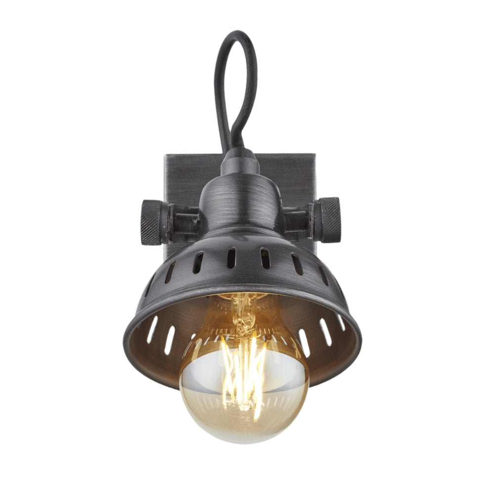Single Swivel Spotlight Wall Light Pewter