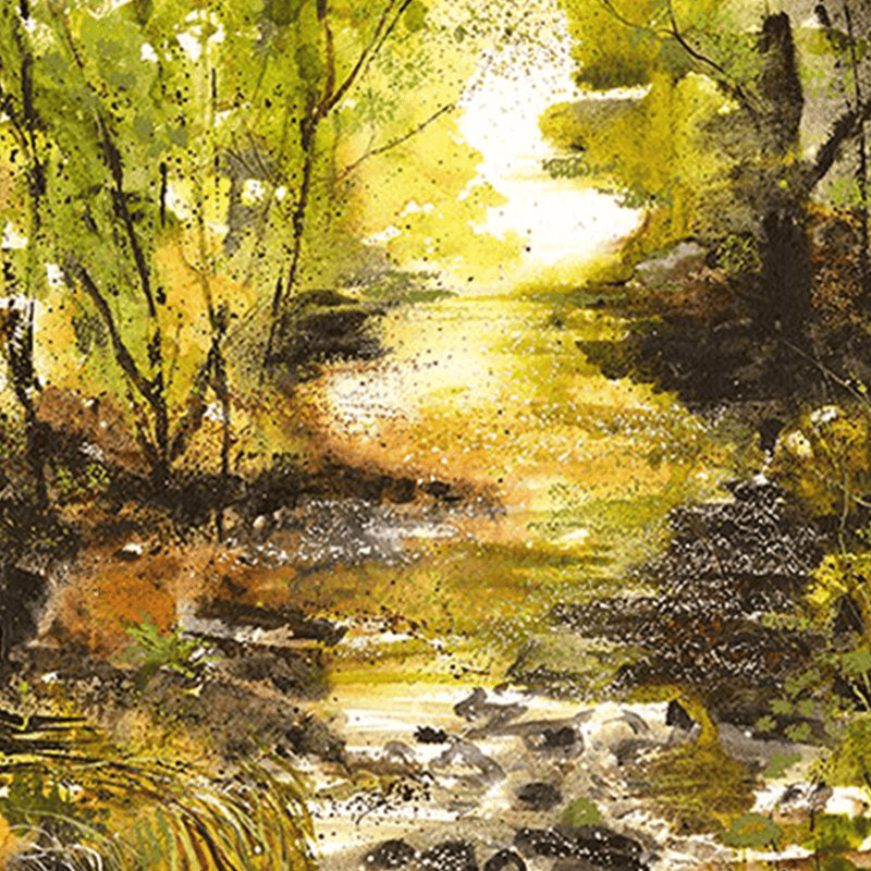 Sun Gleaming On a Bubbling Brook - Independent Artwork - Industville Lighting UK