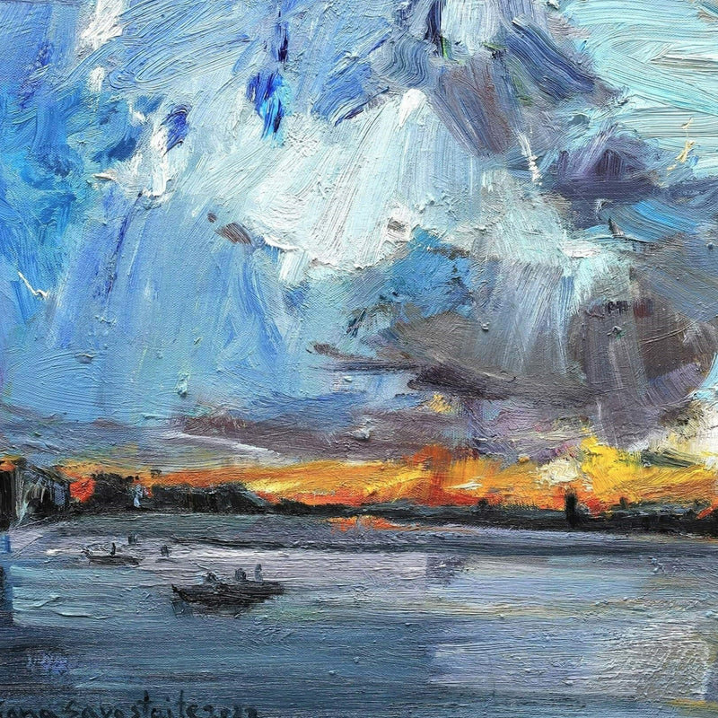 Sunrise at Royal Albert Dock - Independent Artwork - Industville Lighting UK