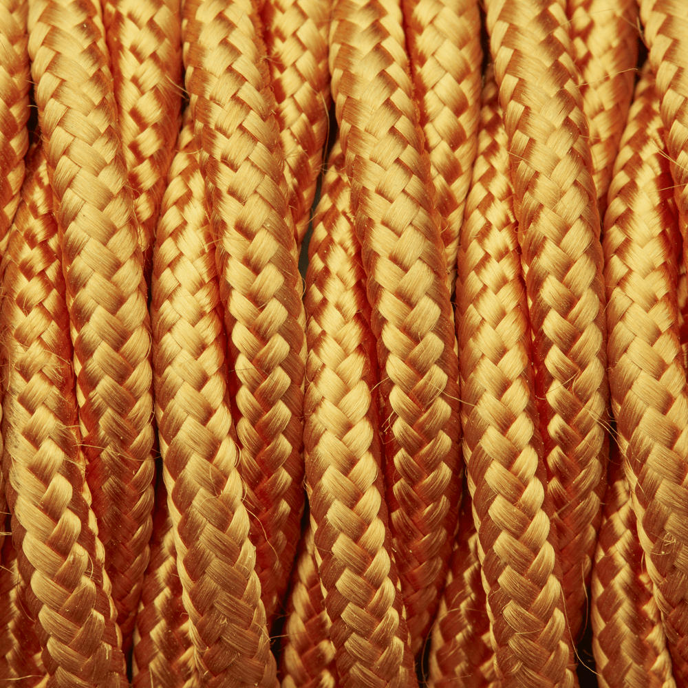 Gold Twisted Fabric Flex - 3 Core Braided Cloth Cable Lighting Wire Industville FL-T-GD