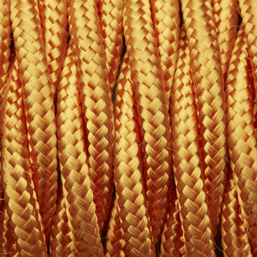 Gold Twisted Fabric Flex - 3 Core Braided Cloth Cable Lighting Wire Industville FL-T-GD